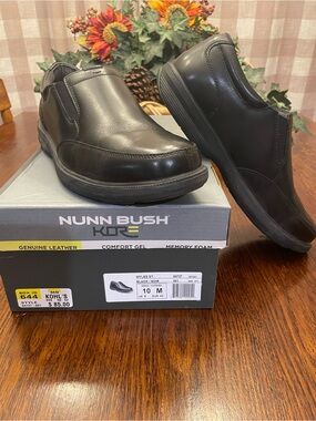 Nunn Bush Black Slip-On Leather Loafers
